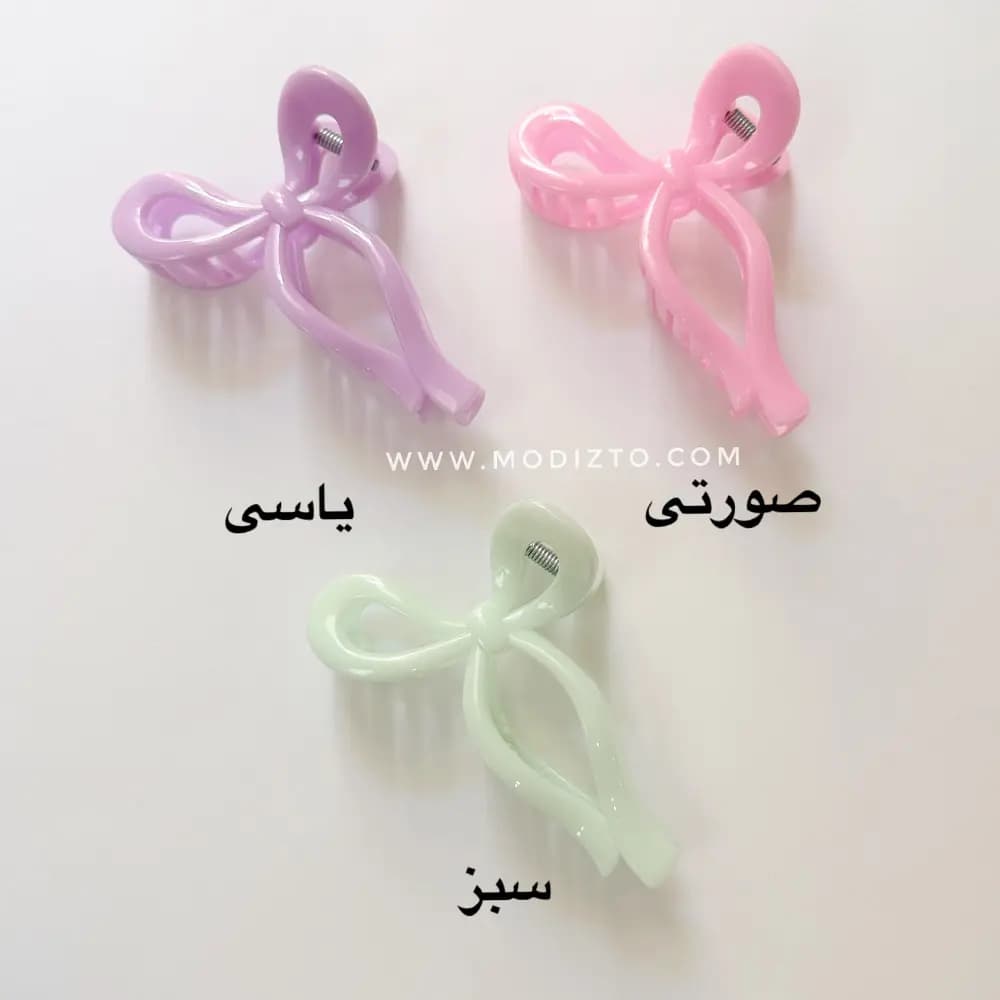 کلیپس مو سایز بزرگ‌ مدل پاپیون پاستلی — تصویر ۶