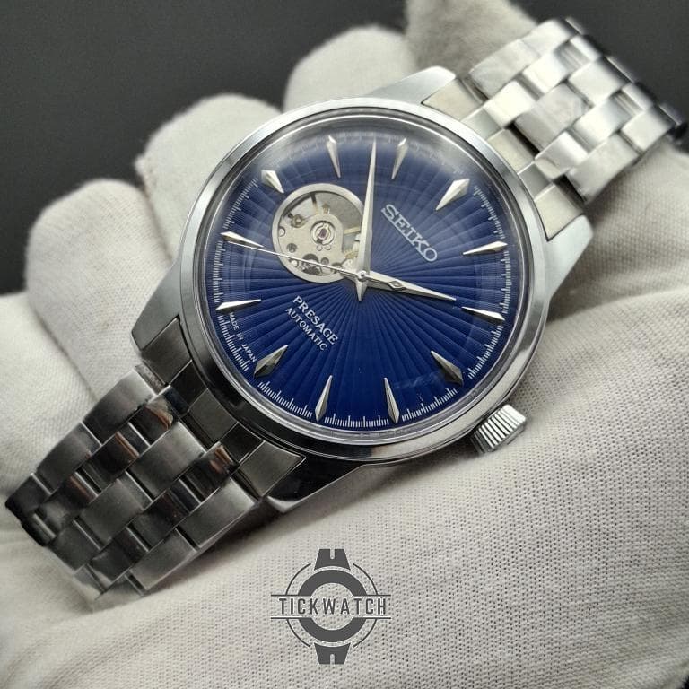 ساعت مچی مردانه سیکو Seiko Presage open Herat اتوماتیک 21سنگ قلب باز با صفحه سرمه ای