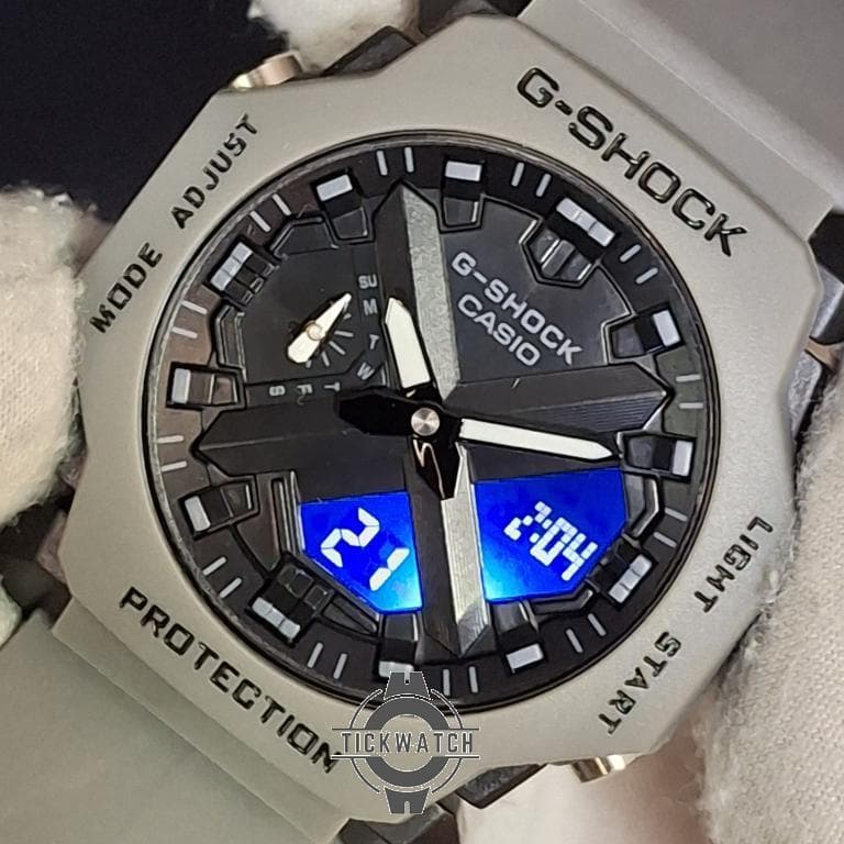 ساعت کاسیو جی شاک2300طوسی پمپی دو زمانه ضدآب با کونومتر و آلارم و بک لایت CASIO GSHOCK2300 — تصویر ۸