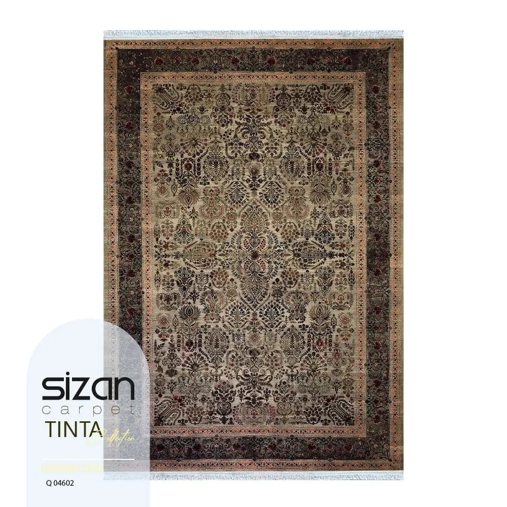 فرش ماشینی کلکسیون تینتا طرح الماس کد Q 04602