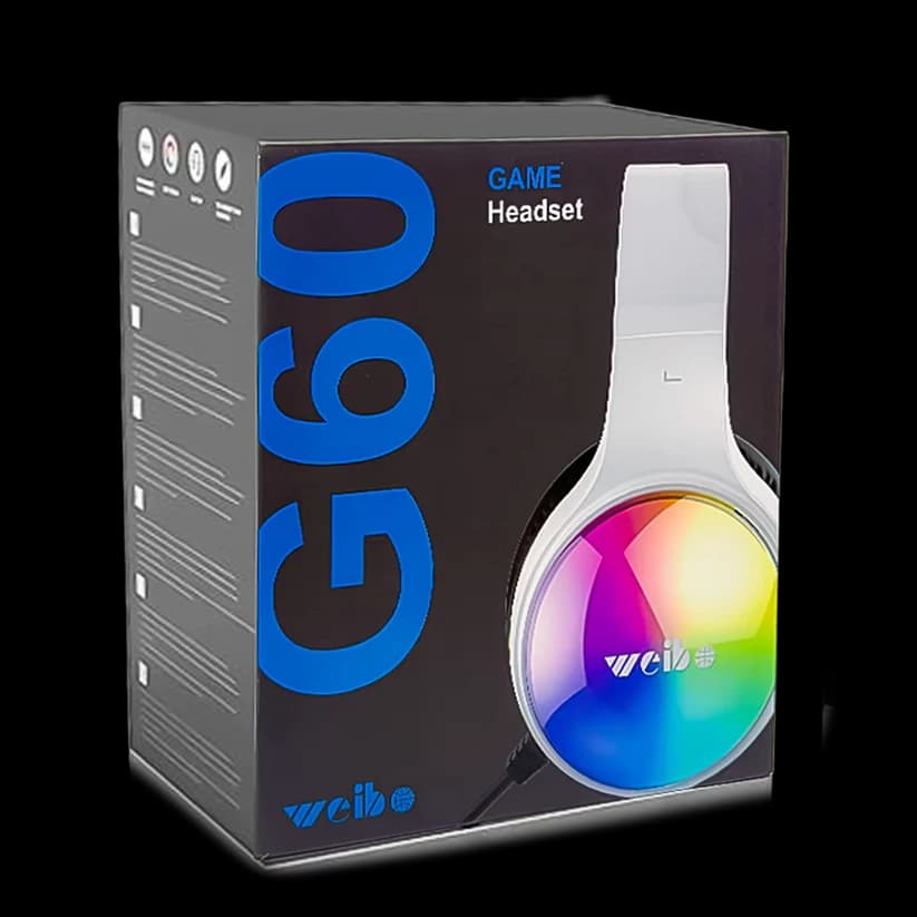 هدست گیمینگ G60 | هدفون گیمینگ سیمی با میکروفون و نور RGB