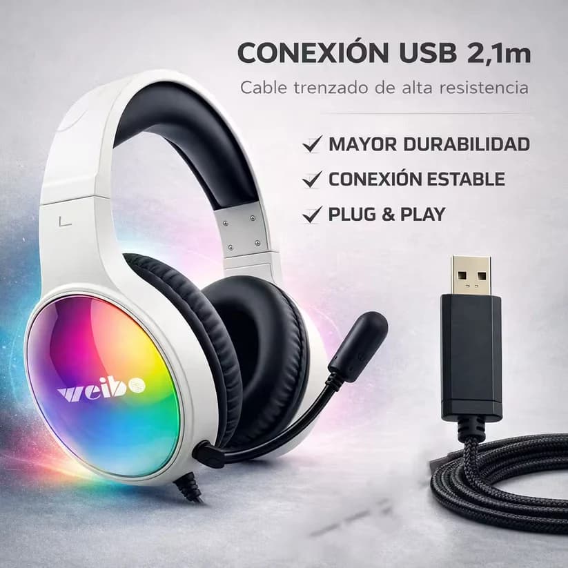هدست گیمینگ G60 | هدفون گیمینگ سیمی با میکروفون و نور RGB — تصویر ۶