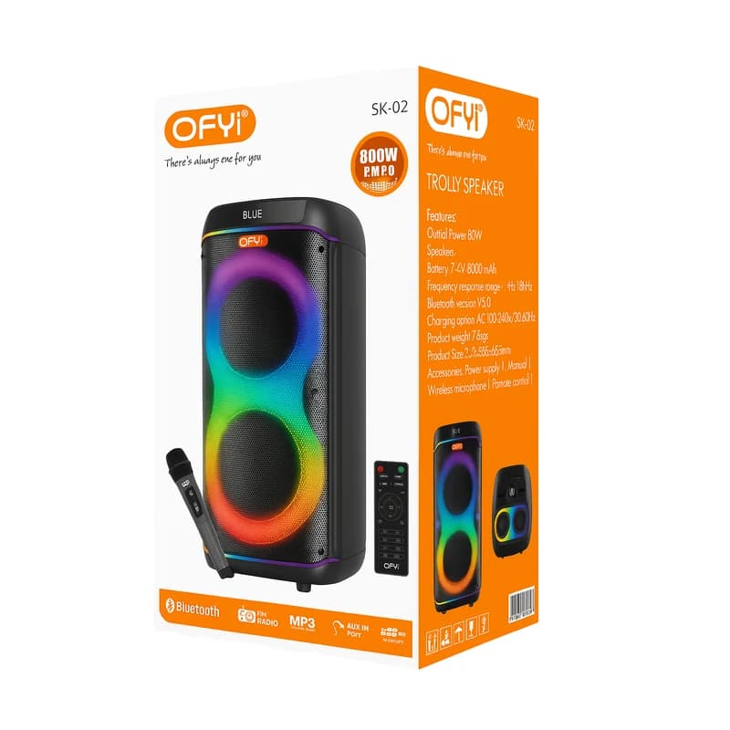 اسپیکر , پارتی باکس چرخ‌دار OFYi مدل SK-02 (اصلی و قابل رقابت با JBL)