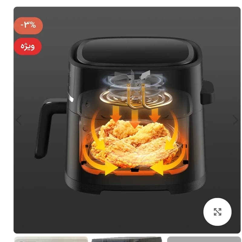 سرخ کن بدون روغن برلین 8 لیتری سرخ کن برلین آلمان Air fryer 1503 — تصویر ۲
