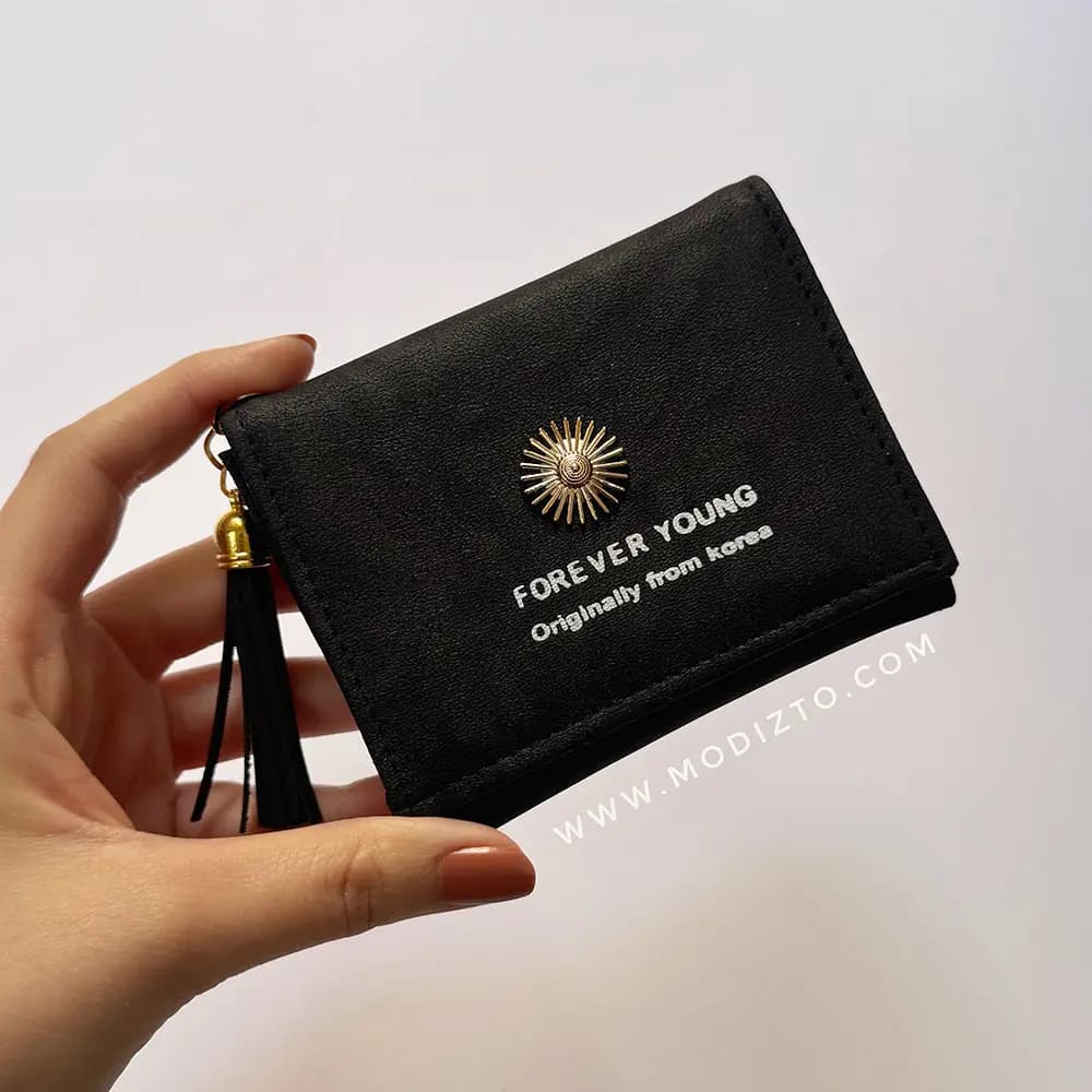 کیف پول زنانه طرح چرم نبوک — تصویر ۷