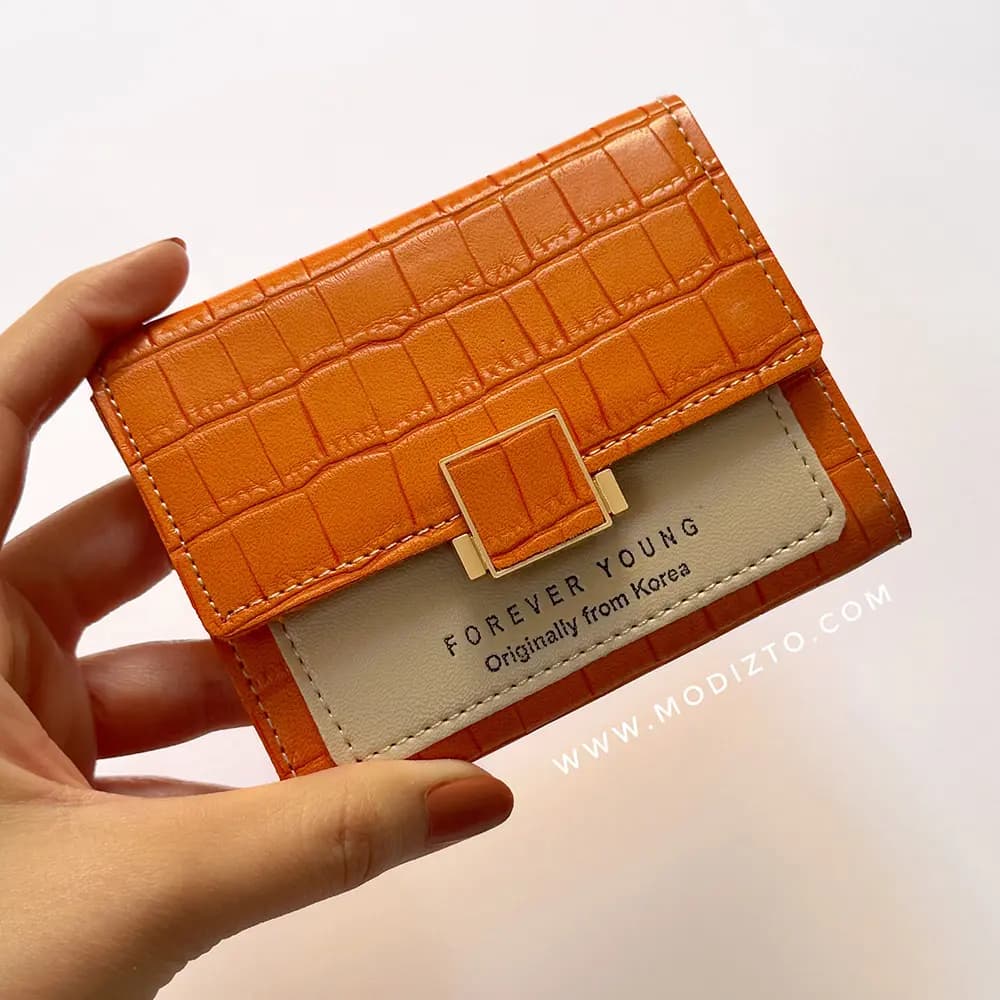 کیف پول چرمی زنانه مدل بدنه سنگی — تصویر ۴