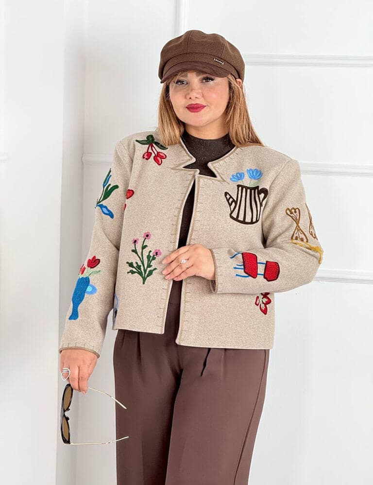 کت فوتر گلدوزی زنانه کد : 34126