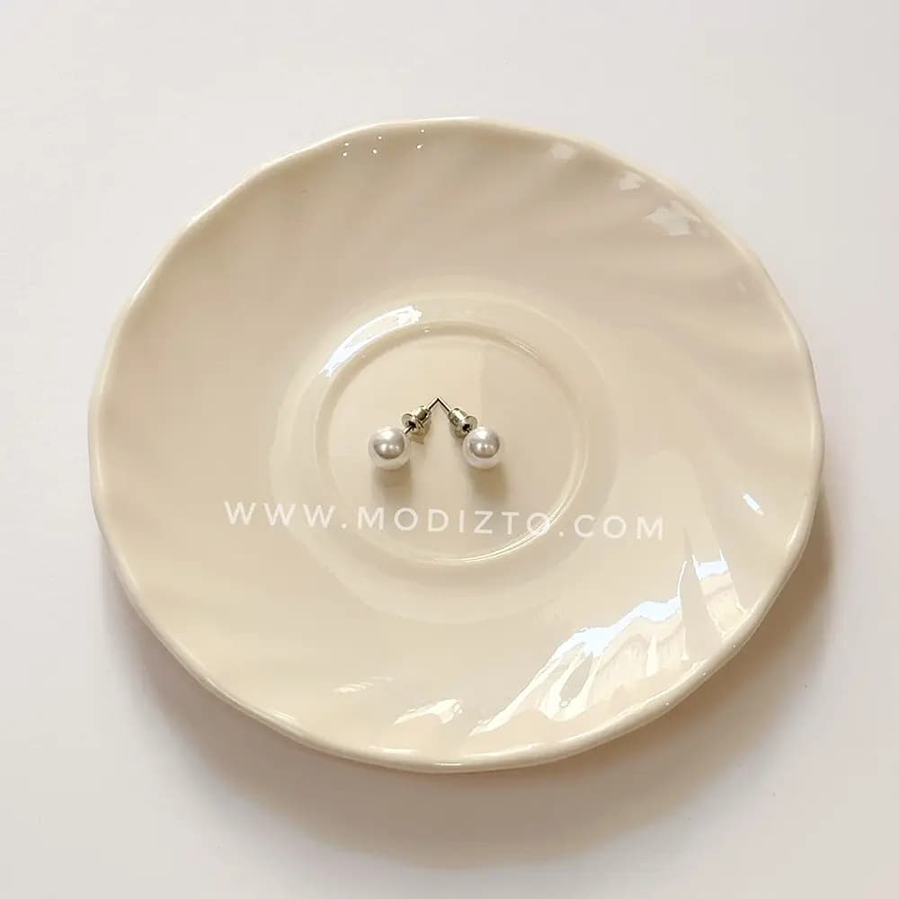 گوشواره میخی استیل مدل تک مروارید