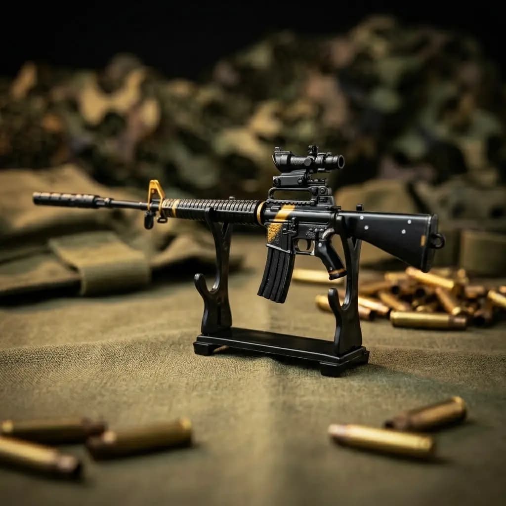 ماکت اسلحه M16 سایز بزرگ مدل مشکی طلایی