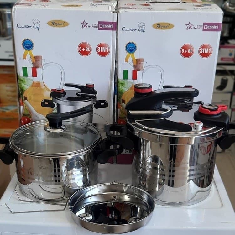 زودپز دوقلو دسینی مدل 1515 ظرفیت 6*8 لیتر استیل ضد زنگ