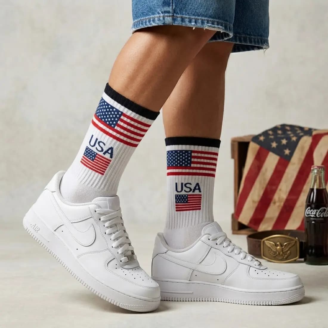 جوراب طرح پرچم آمریکا Usa