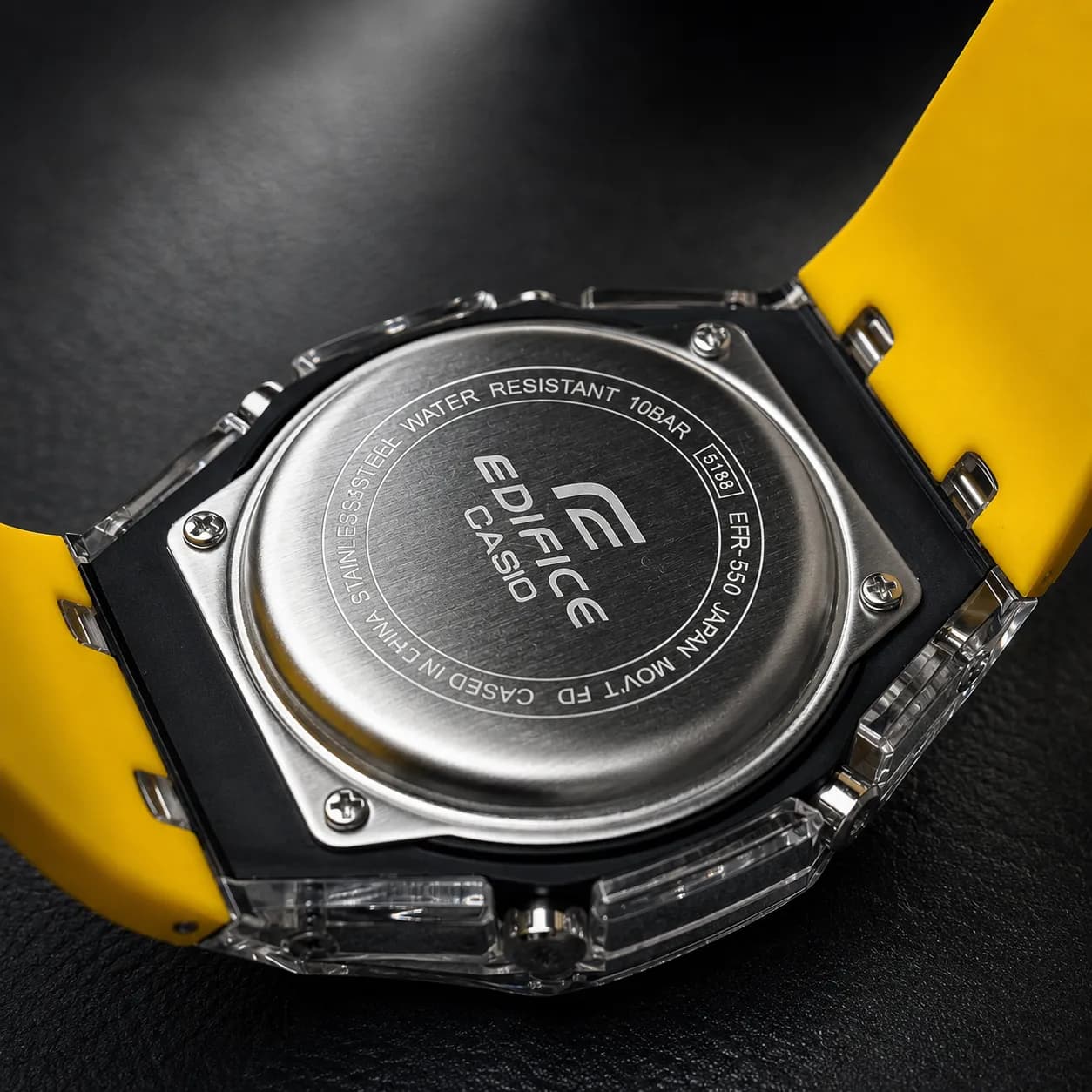 ساعت مچی اسپرت مردانه 2100 G-SHOCK شرکتی شفاف زرد | بند سیلیکونی | آنالوگ دیجیتال — تصویر ۴