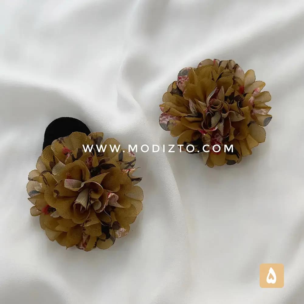کش مو گل داوودی پارچه ای — تصویر ۷