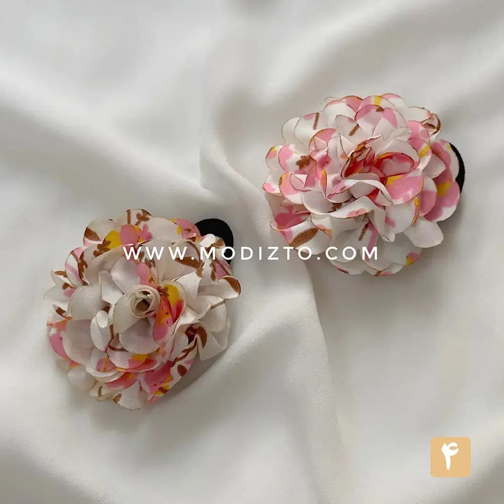 کش مو گل داوودی پارچه ای — تصویر ۶