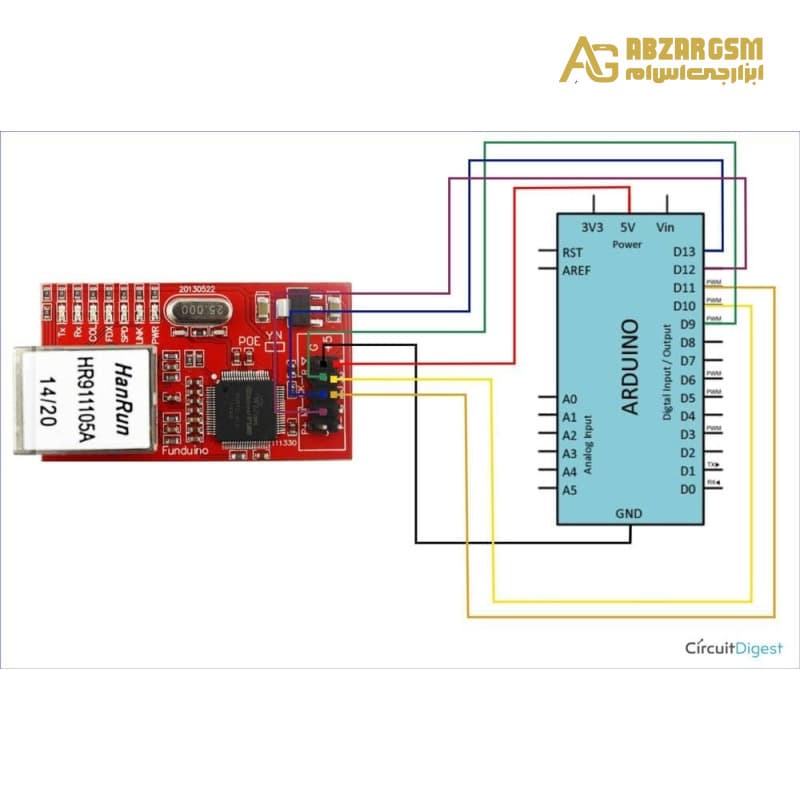 ماژول شبکه W5100 دارای ارتباط SPI — تصویر ۹
