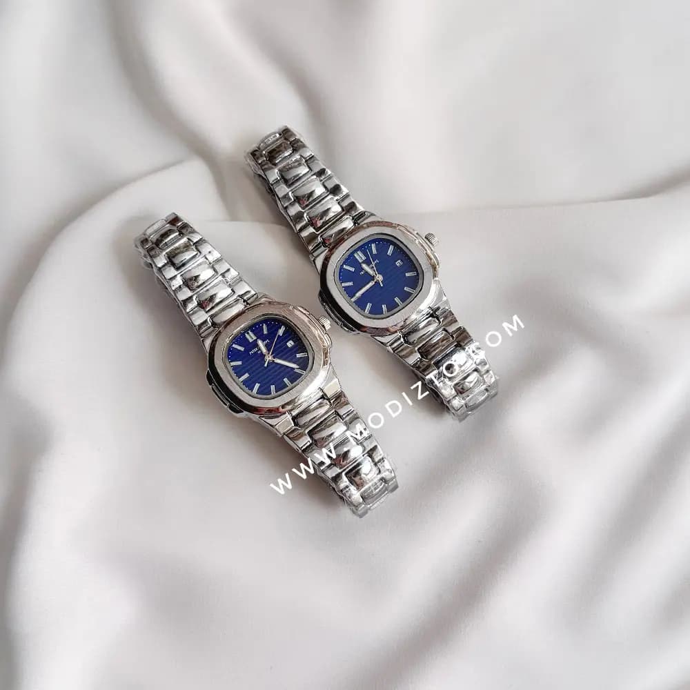ساعت مچی زنانه طرح پتک فیلیپ ناتیلوس Patek Philippe صفحه سرمه ای تقویم دار