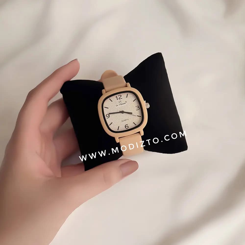 ساعت مچی بند سیلیکونی ElLYSIAN صفحه مربعی — تصویر ۳