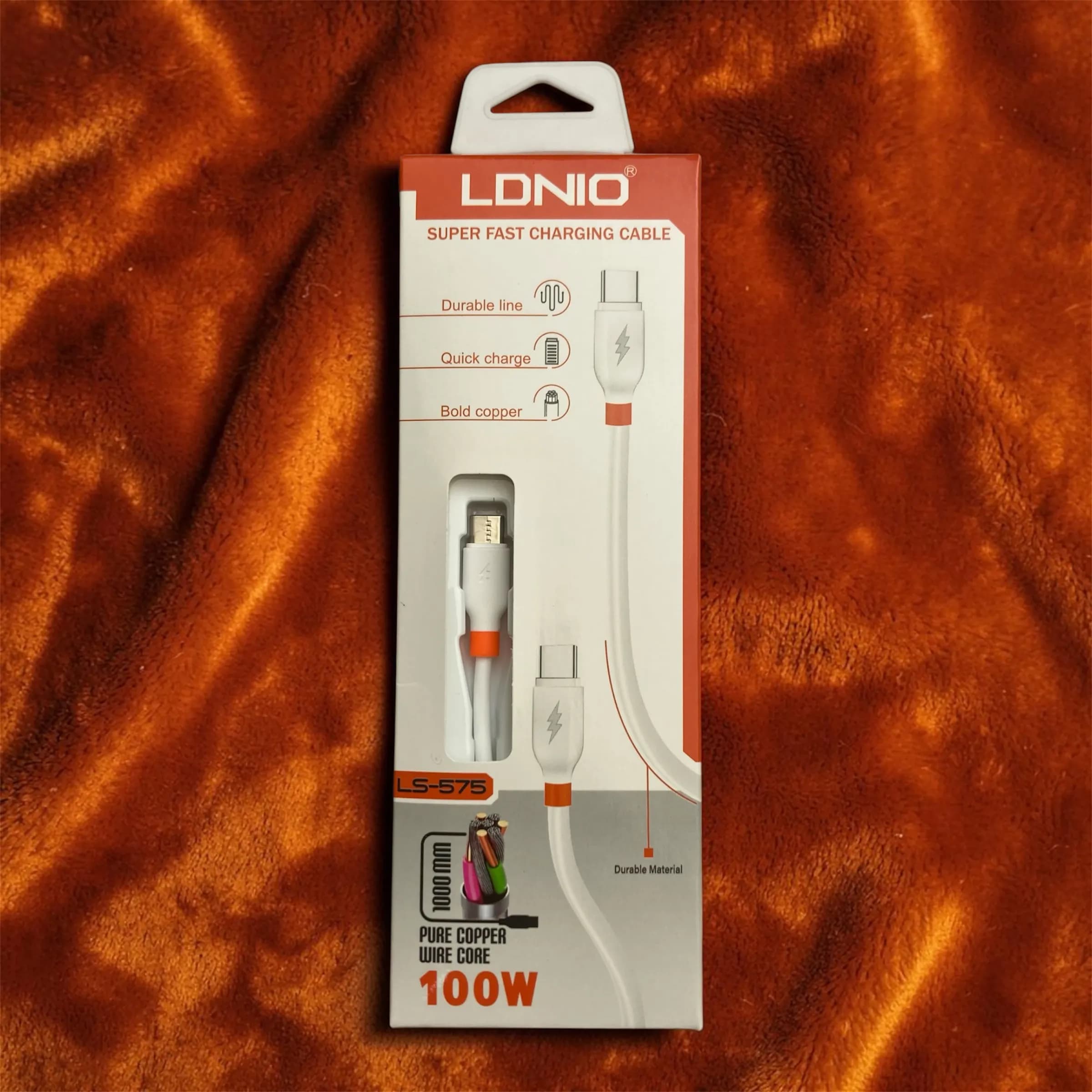 کابل شارژ سریع USB-C به USB-C الدینیو LDNIO LS-575 توان 100 وات | 1 متر
