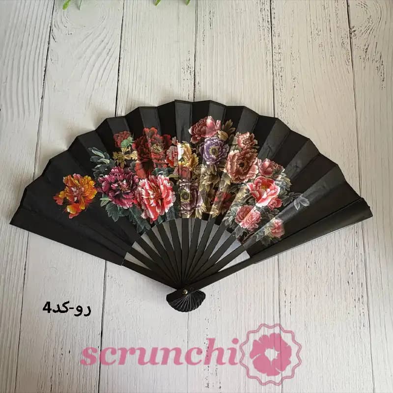 باد بزن مجلسی گلدار — تصویر ۳