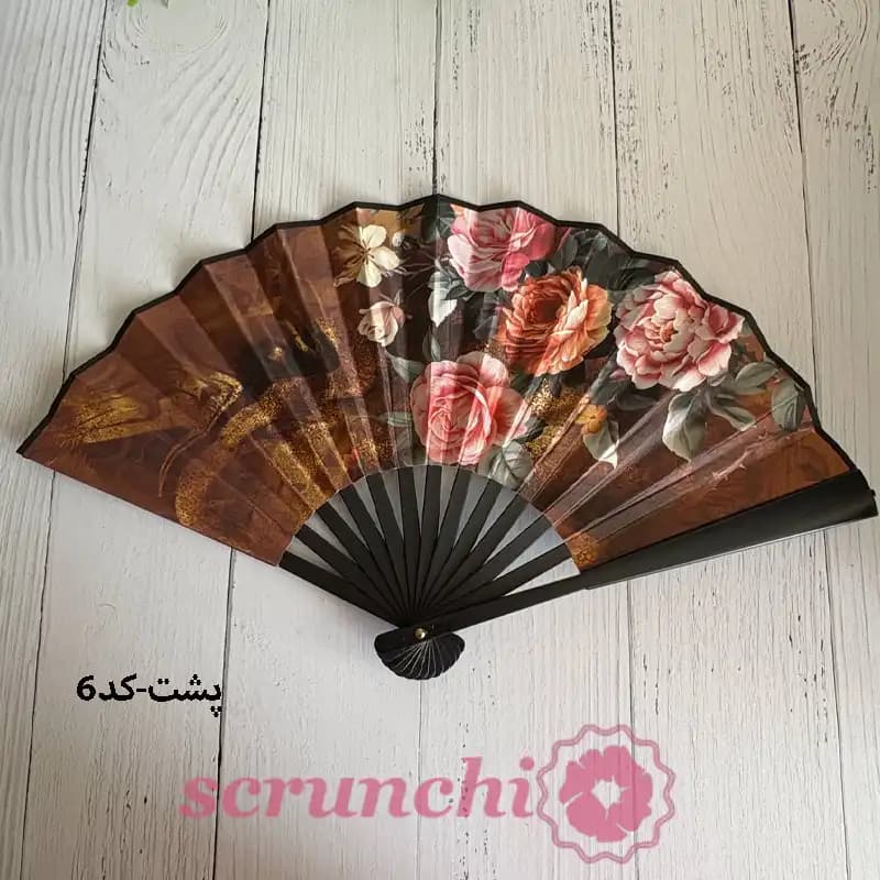 باد بزن مجلسی گلدار — تصویر ۴