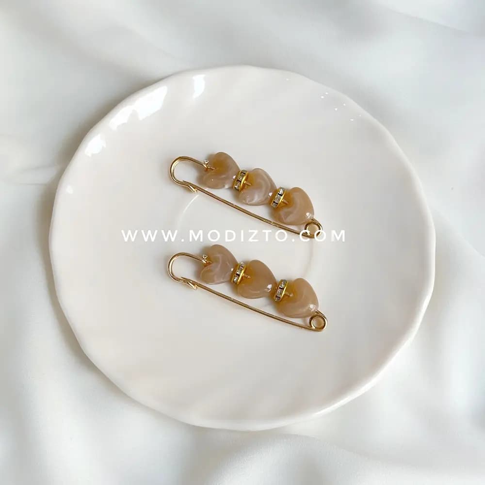 سنجاق سینه اسکاتلندی طرح مرمر کرم — تصویر ۳