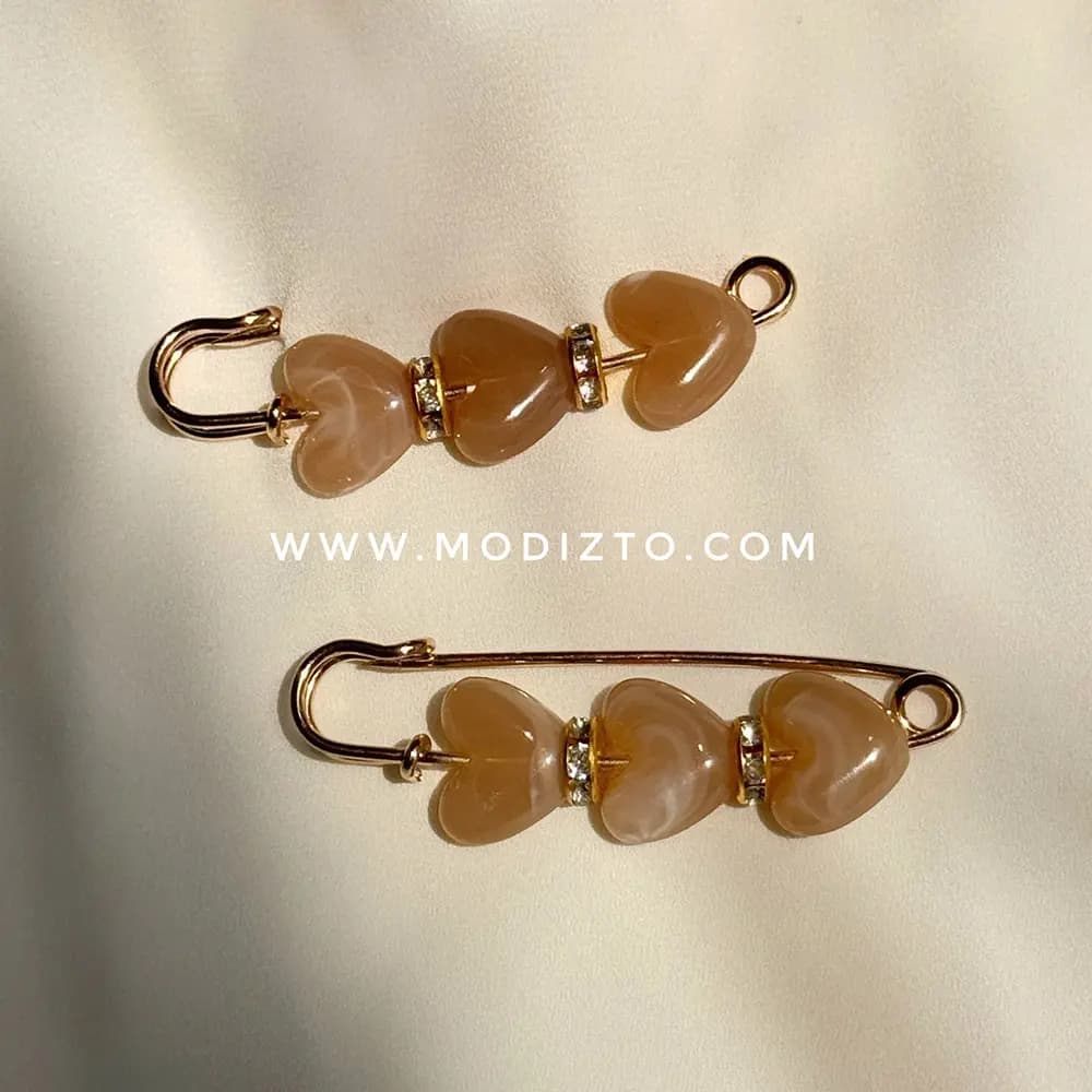 سنجاق سینه اسکاتلندی طرح مرمر کرم — تصویر ۲