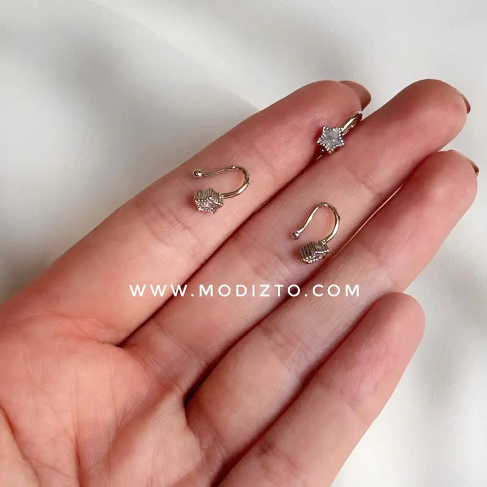 پیرسینگ فیک بینی مدل ستاره استیل — تصویر ۲