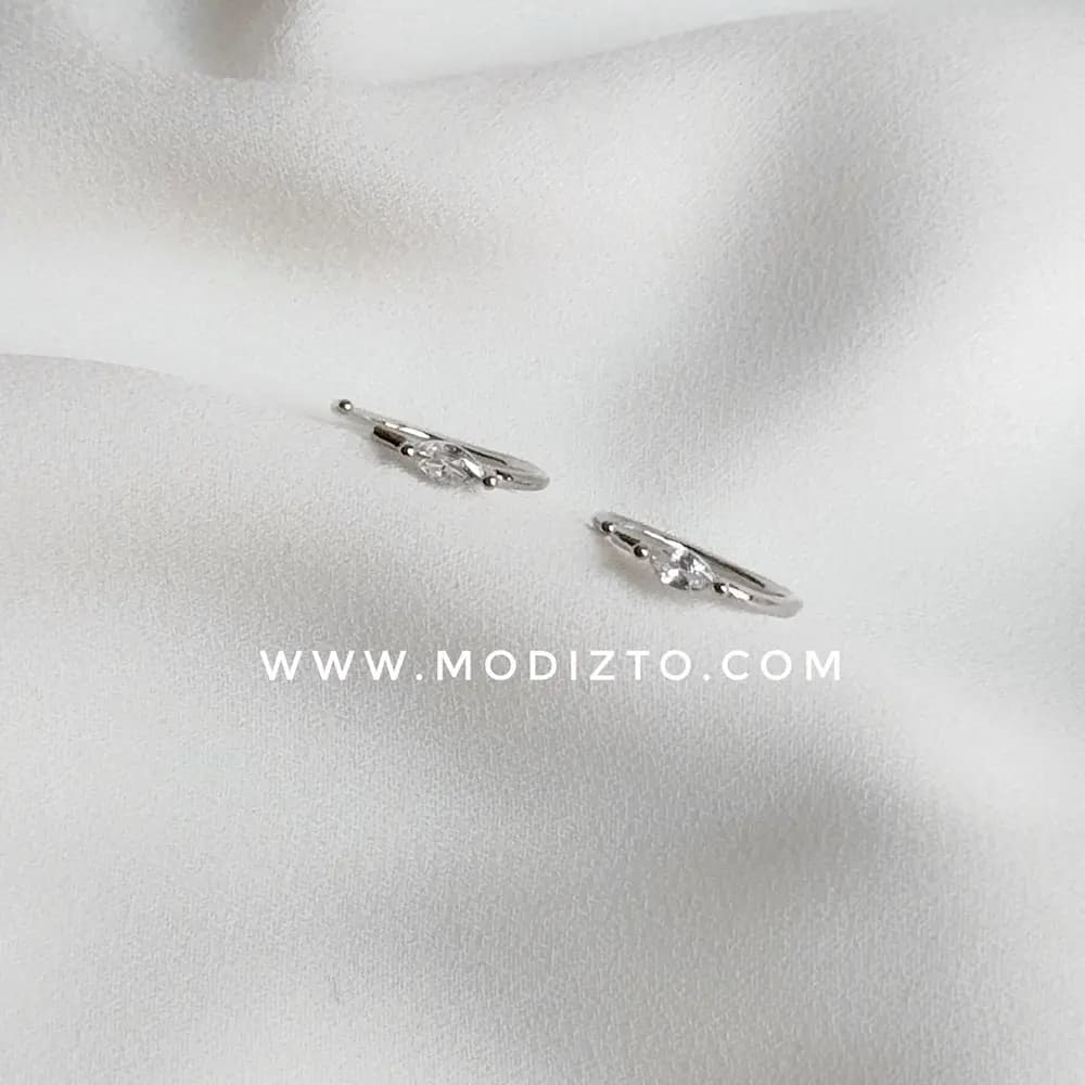 پیرسینگ استیل پره بینی مدل تک نگین — تصویر ۴
