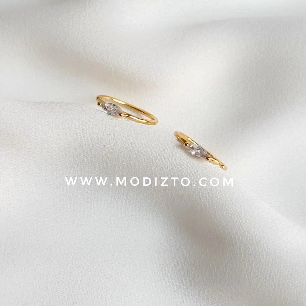 پیرسینگ استیل پره بینی مدل تک نگین — تصویر ۲