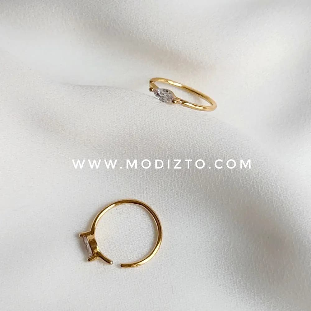 پیرسینگ استیل پره بینی مدل تک نگین — تصویر ۳