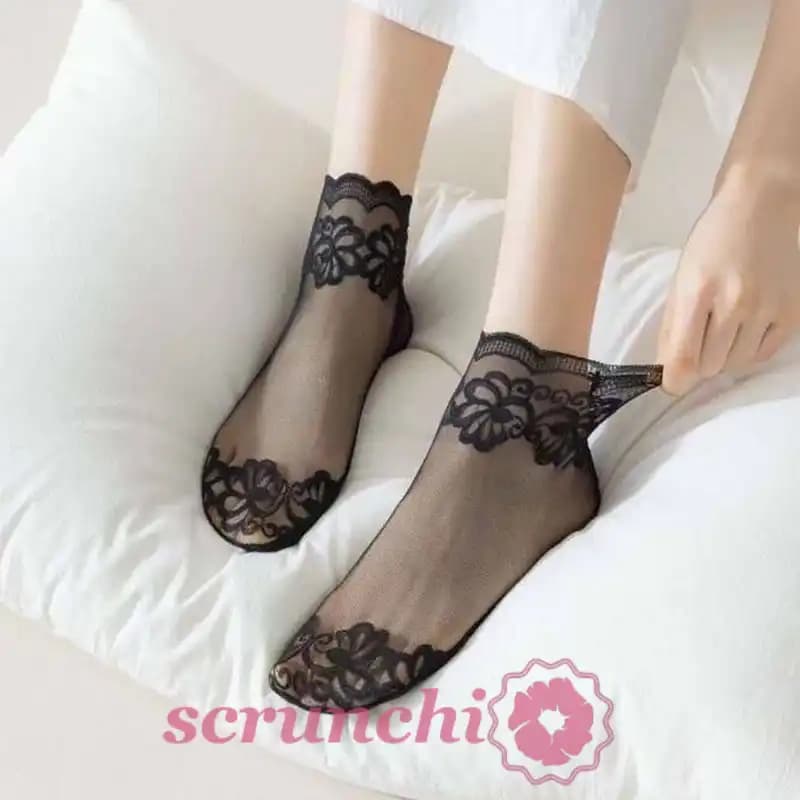 جوراب مچی زنانه شیشه ای گیپور