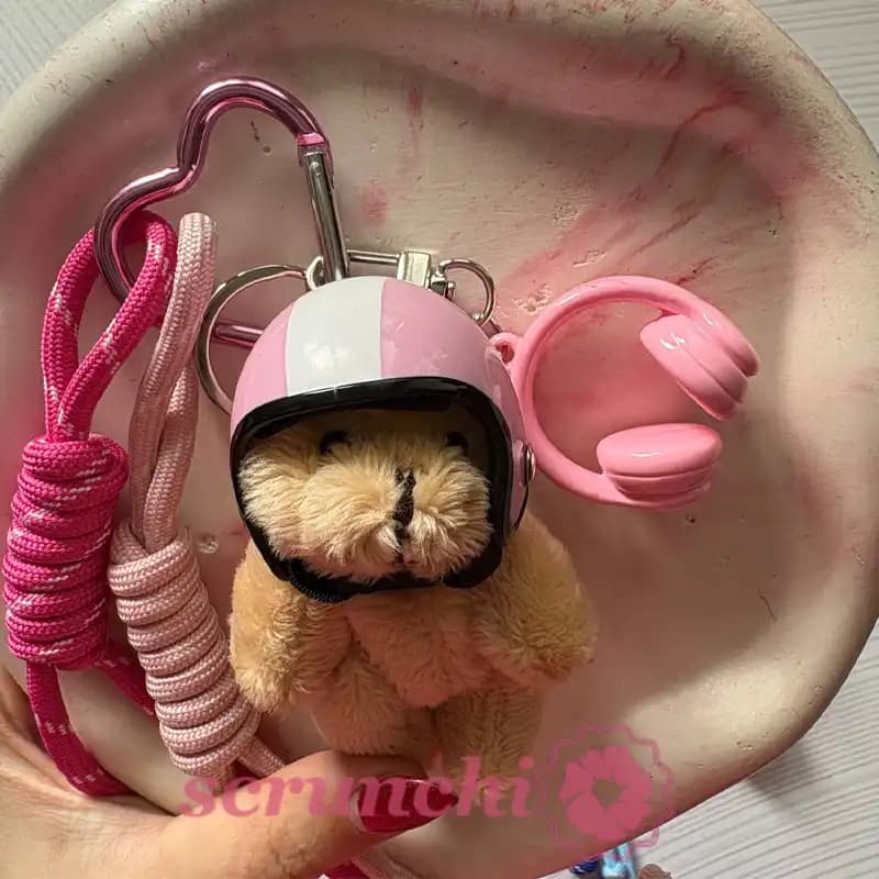 چارم بگ تدی کاسکت دار وارداتی — تصویر ۴