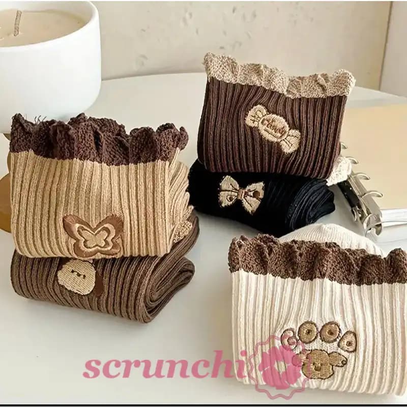 جوراب ساقدار گلدوزی لب ژور سوپر پنبه — تصویر ۲