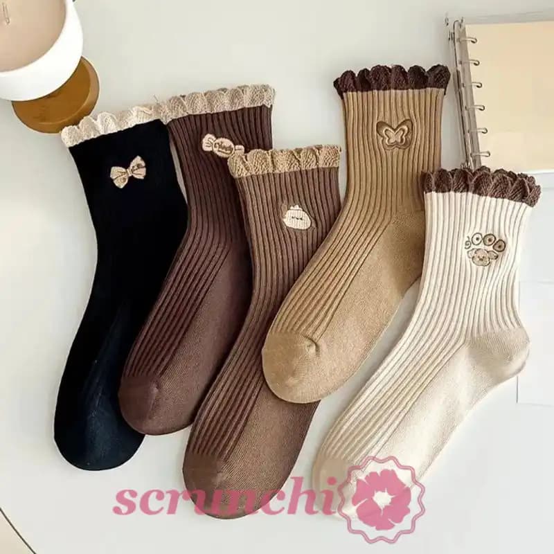جوراب ساقدار گلدوزی لب ژور سوپر پنبه — تصویر ۴