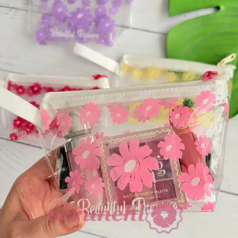کیف آرایش شیشه ای شکوفه — تصویر ۲