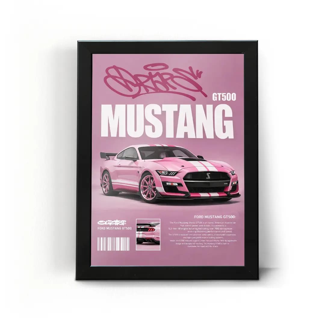 تابلو قاب ماشین فورد موستانگ Ford Mustang Pink