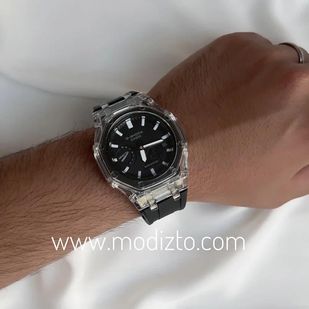 ساعت مچی کاسیو جی شاک پمپی مدل GA-2100 بند مشکی — تصویر ۵