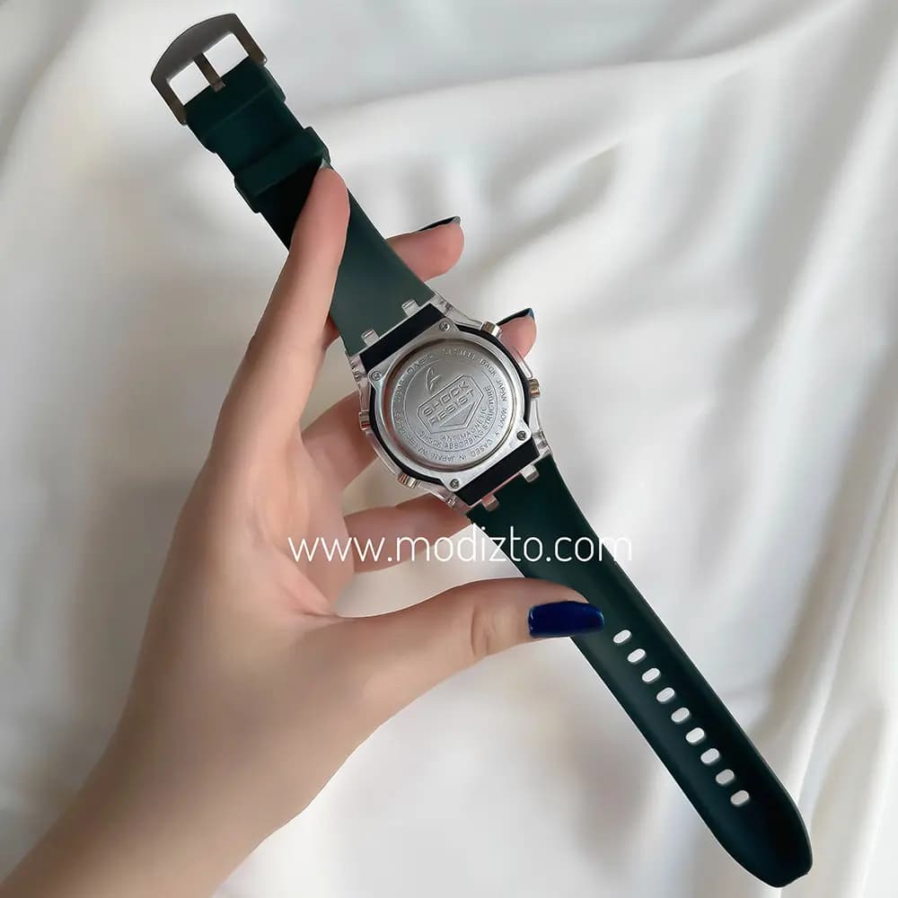 ساعت مچی کاسیو جی شاک پمپی مدل GA-2100 بند سبز تیره — تصویر ۷