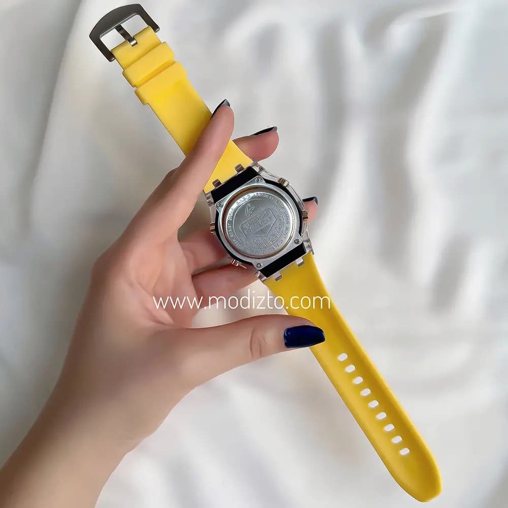 ساعت مچی کاسیو جی شاک پمپی مدل GA-2100 بند زرد — تصویر ۷