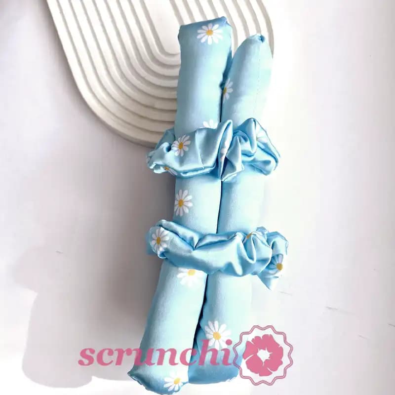 کرلی روبان ساتن بابونه آبی