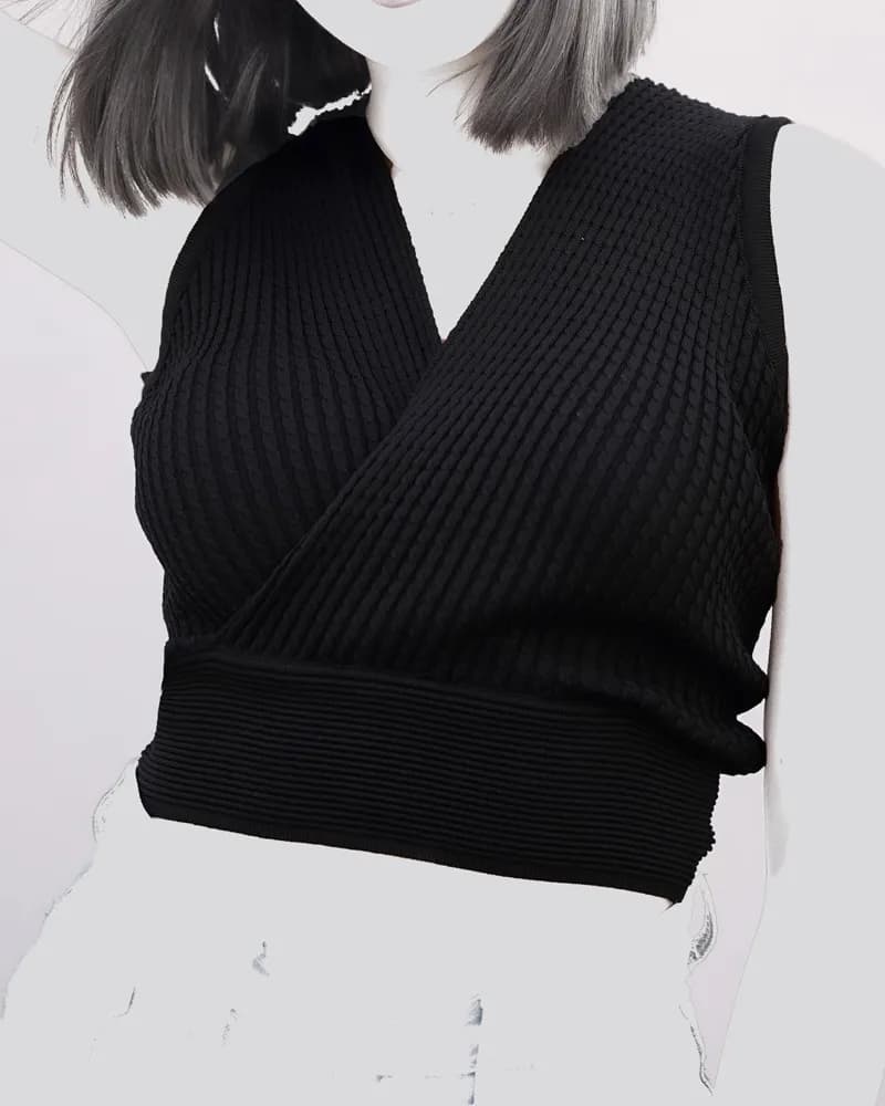 تاپ زنانه مدل ضربدری کدKCR0017 — تصویر ۳