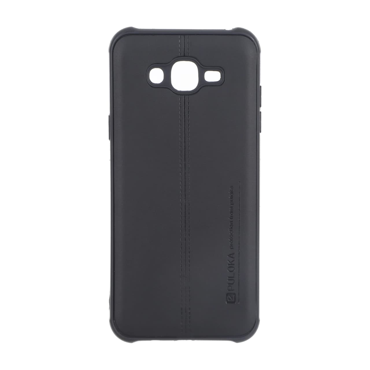 قاب Puloka طرح چرم دوخت دار محافظ لنزدار Samsung Galaxy J7 (2015) / J700 – مشکی