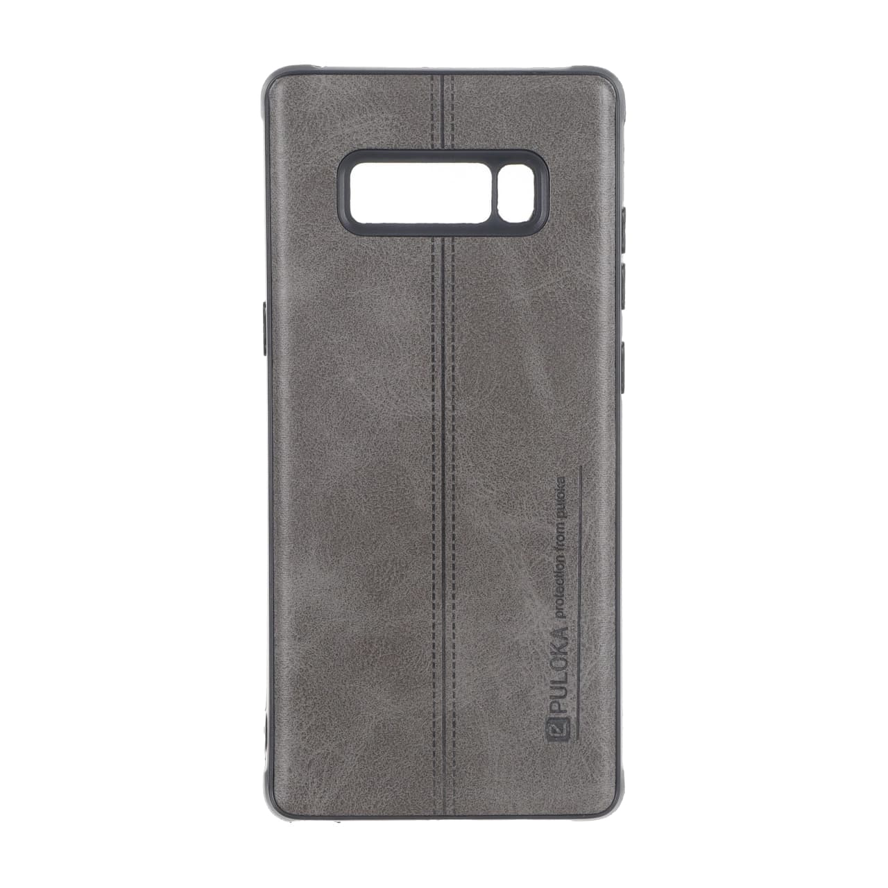 قاب Puloka طرح چرم دوخت دار Samsung Galaxy Note 8 – طوسی