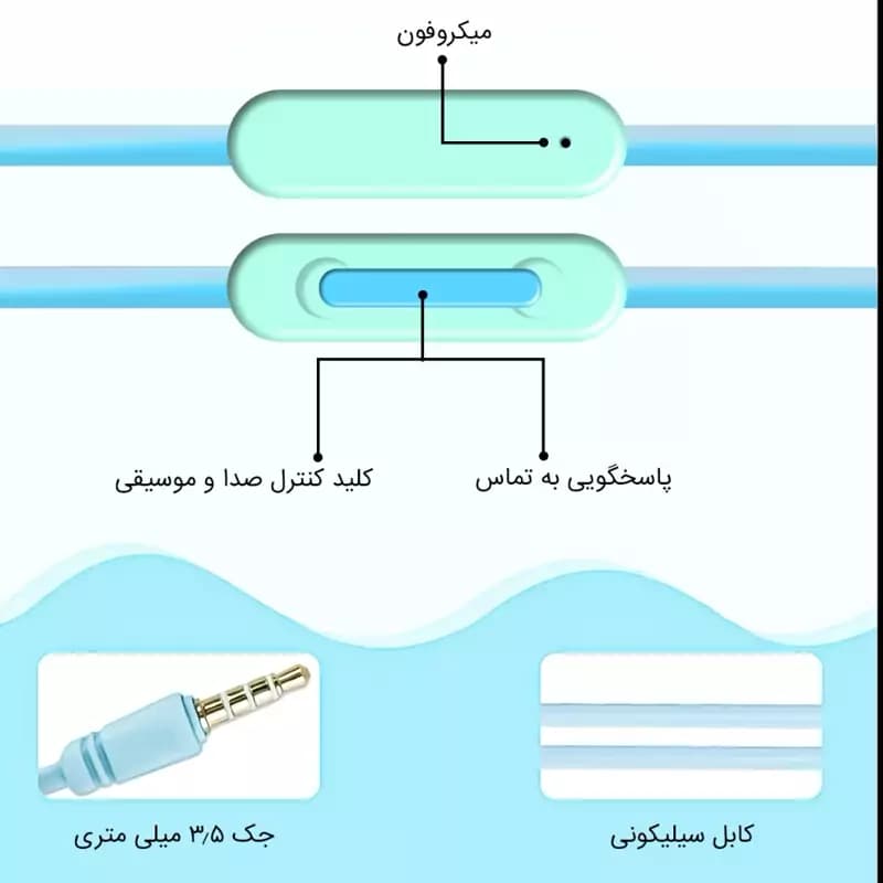 هندزفری سیم دار برند کیکا مدل KA206 — تصویر ۶