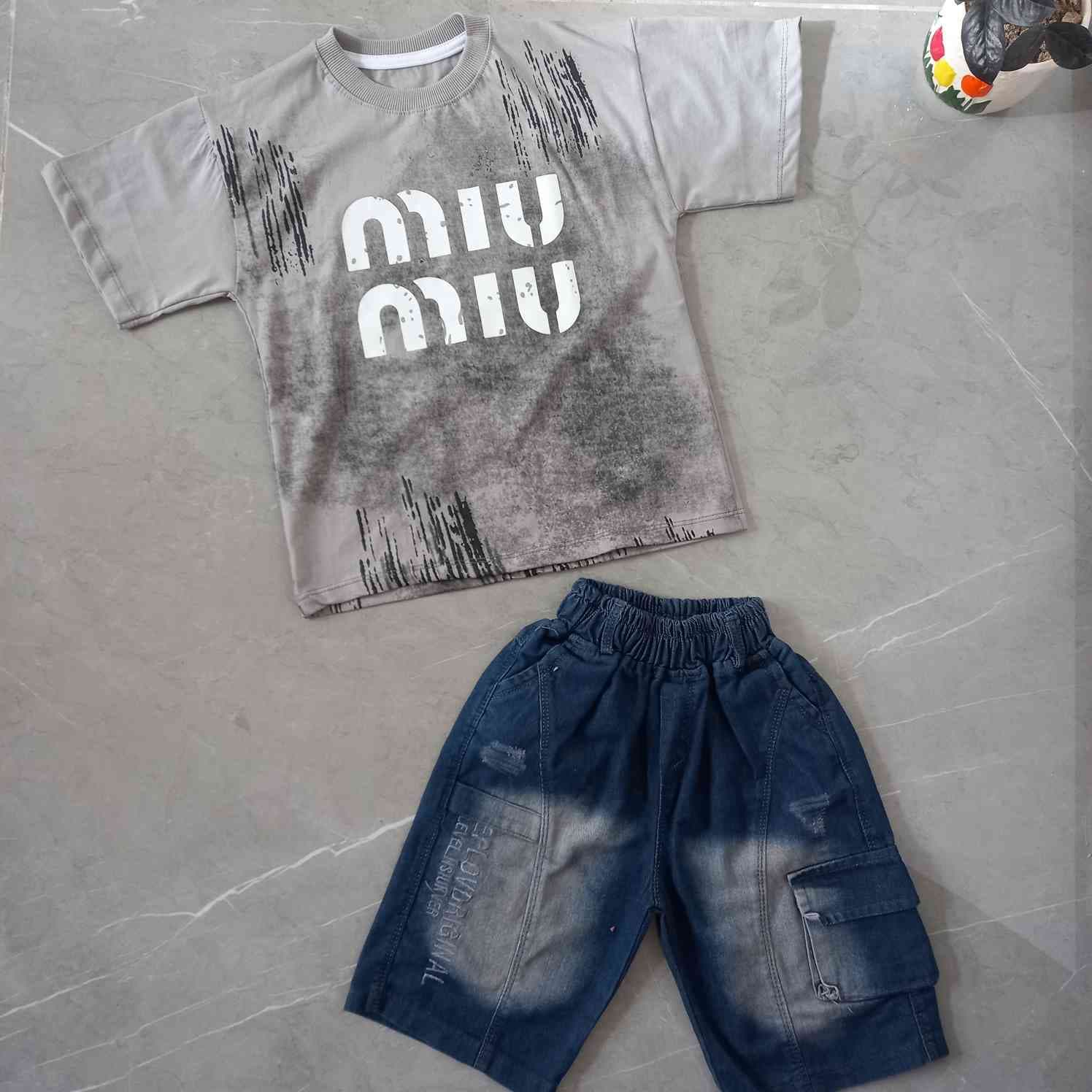 تیشرت شلوارک بچگانه MIU MIU سایز50تا65 کد 2005028 — تصویر ۲