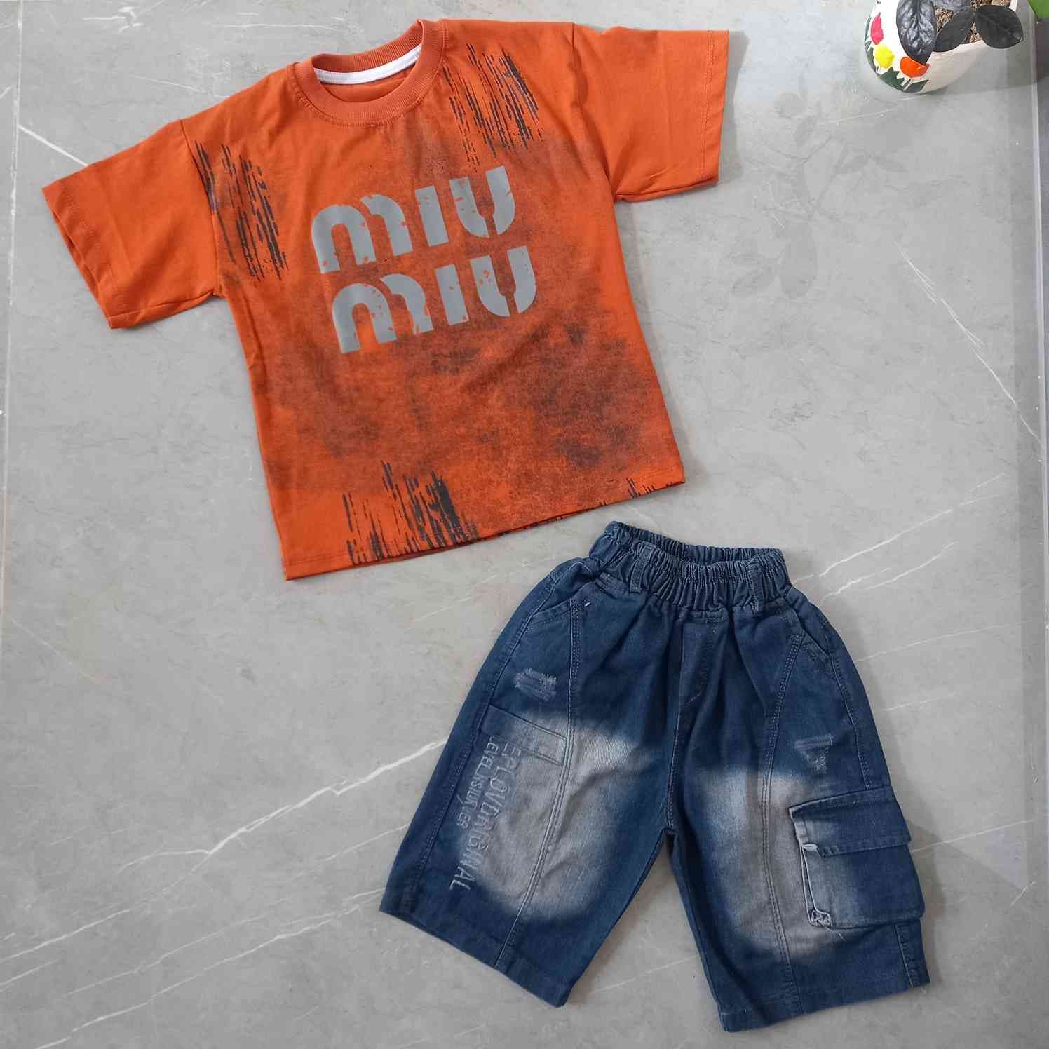 تیشرت شلوارک بچگانه MIU MIU سایز50تا65 کد 2005028 — تصویر ۵
