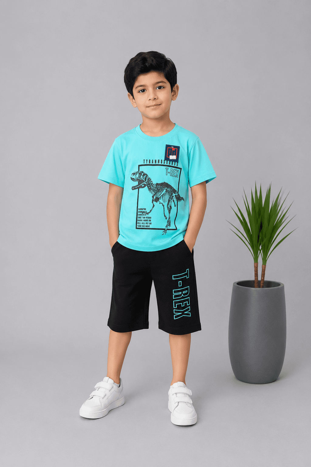 تیشرت شلوارک پسرانه T-REX سایز 50-55 کد 2005018