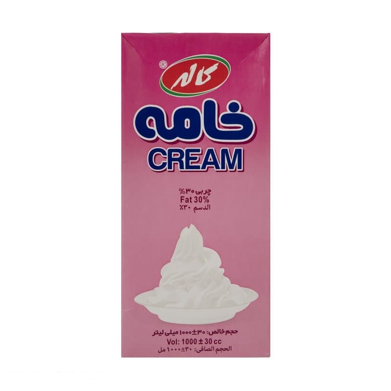 خامه پاکتی یک لیتری صبحانه کاله در بسته 12 عددی