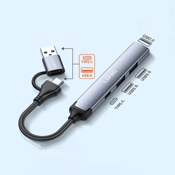 هاب 4 پورت دو سر الدینیو LDNIO DS-64C — تصویر ۲