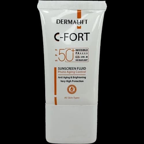 فلوئید ضد آفتاب غیررنگی سی فورت SPF50 درمالیفت مناسب انواع پوست 40 میلی لیتر — تصویر ۴